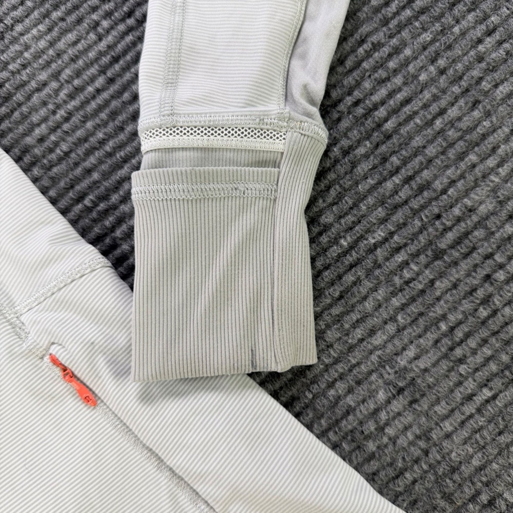 Lululemon‎ Run Swiftly Tech 1/4 Zip Pullover Grey Stripe Orange Accent Womens 8 - Picture 7 of 15